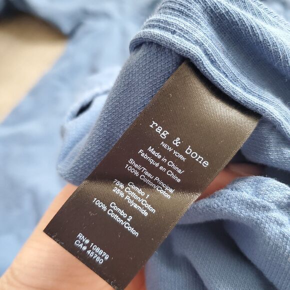 Rag Bone Shirt Button Up Mens XXL Blue Solid Classic Preppy Designer Business - Picture 7 of 8